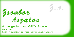 zsombor aszalos business card